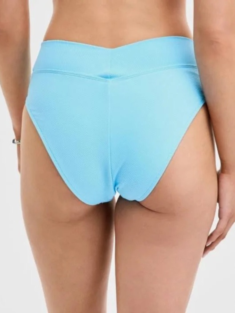 BECCA Light Blue V‑Front Ribbed Bikini Bottoms - Picture 3 of 5